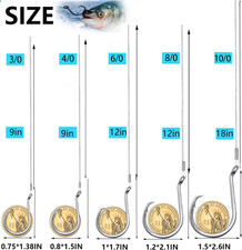 Pack De 10 Montajes De Anzuelo Hurricane CRTH80 Para Bacalao Y Pesca En Agua Salada - 80 Libras, 8/0