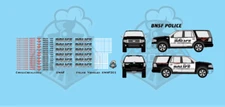 BNSF Police Vehicle HO Scale Decal Set