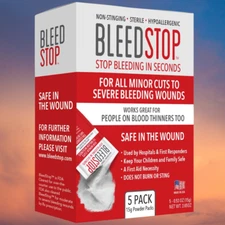 First Aid Powder for Blood Clotting, Trauma Kit - 5 PK (15g) Pouches