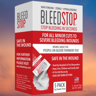 First Aid Powder for Blood Clotting, Trauma Kit - 5 PK (15g) Pouches