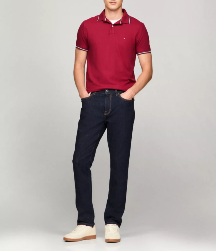 Tommy Hilfiger Para Hombre Secado Rápido Absorción Protección UV Rayas Inclinación Polo - Imagen 16 de 122