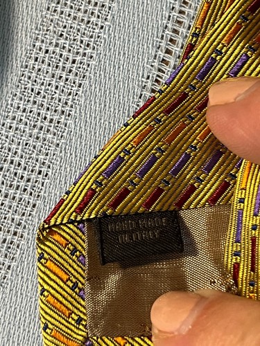 ALTEA - Italian Made - Gold 100% SILK Necktie. Extra Long. For Siegel's - Picture 7 of 8