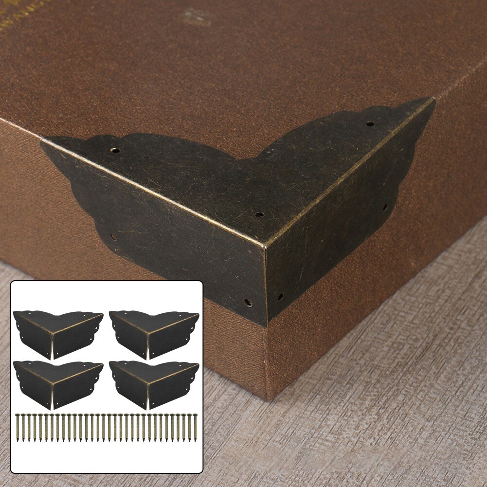 Antique Bronze Metal Corner Guards Set Set of 4 Decorative Corner