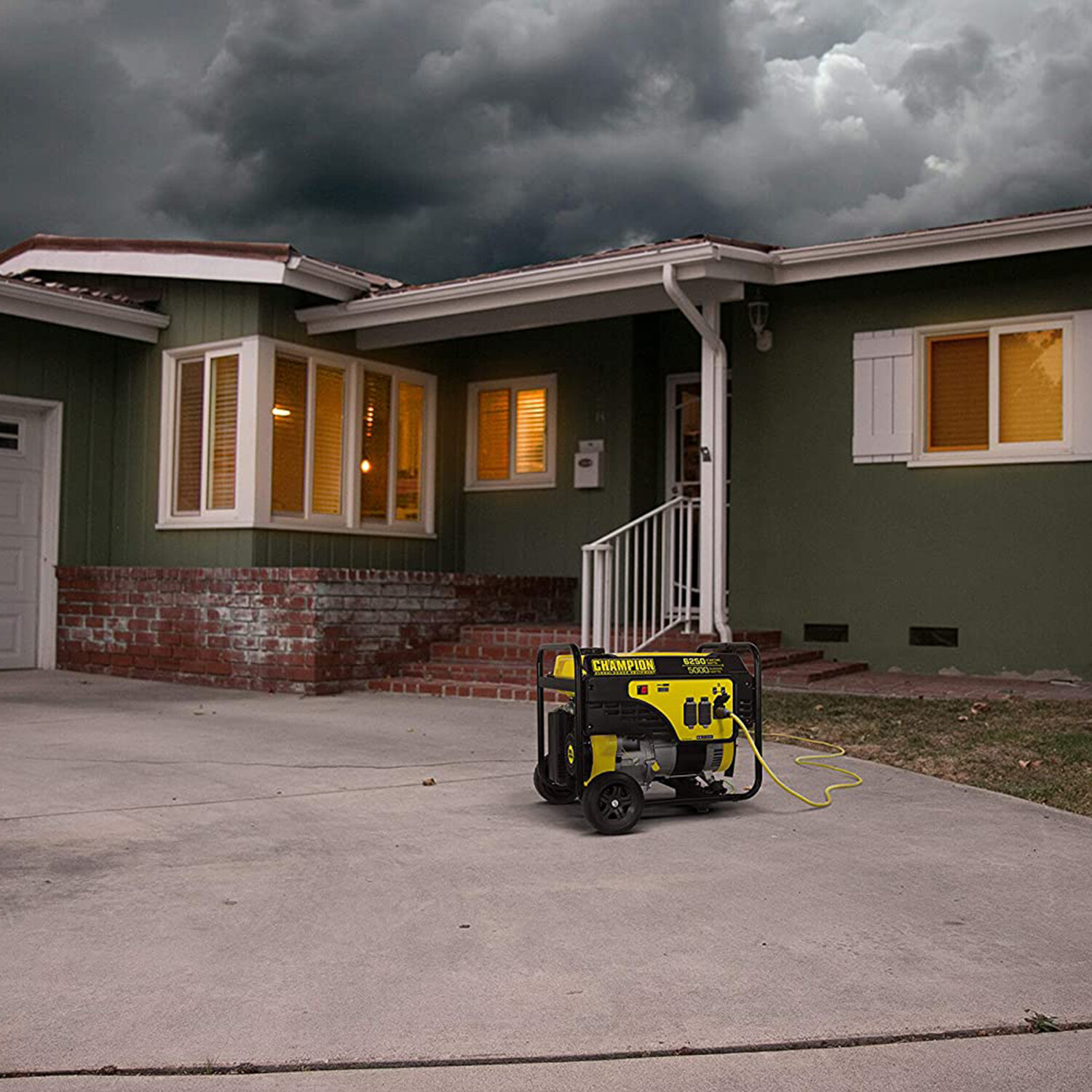 Champion 5000 Watt Portable Gas Powered Generator Volt Guard Intelligauge 100812