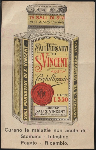PURGATIVE SALTS OF S. VINCENT AOSTA CRYSTALLIZED - MILAN - LEAFLET