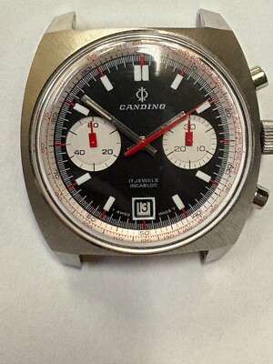 CANDINO Chronograph Valjoux 7734 Original black strap un