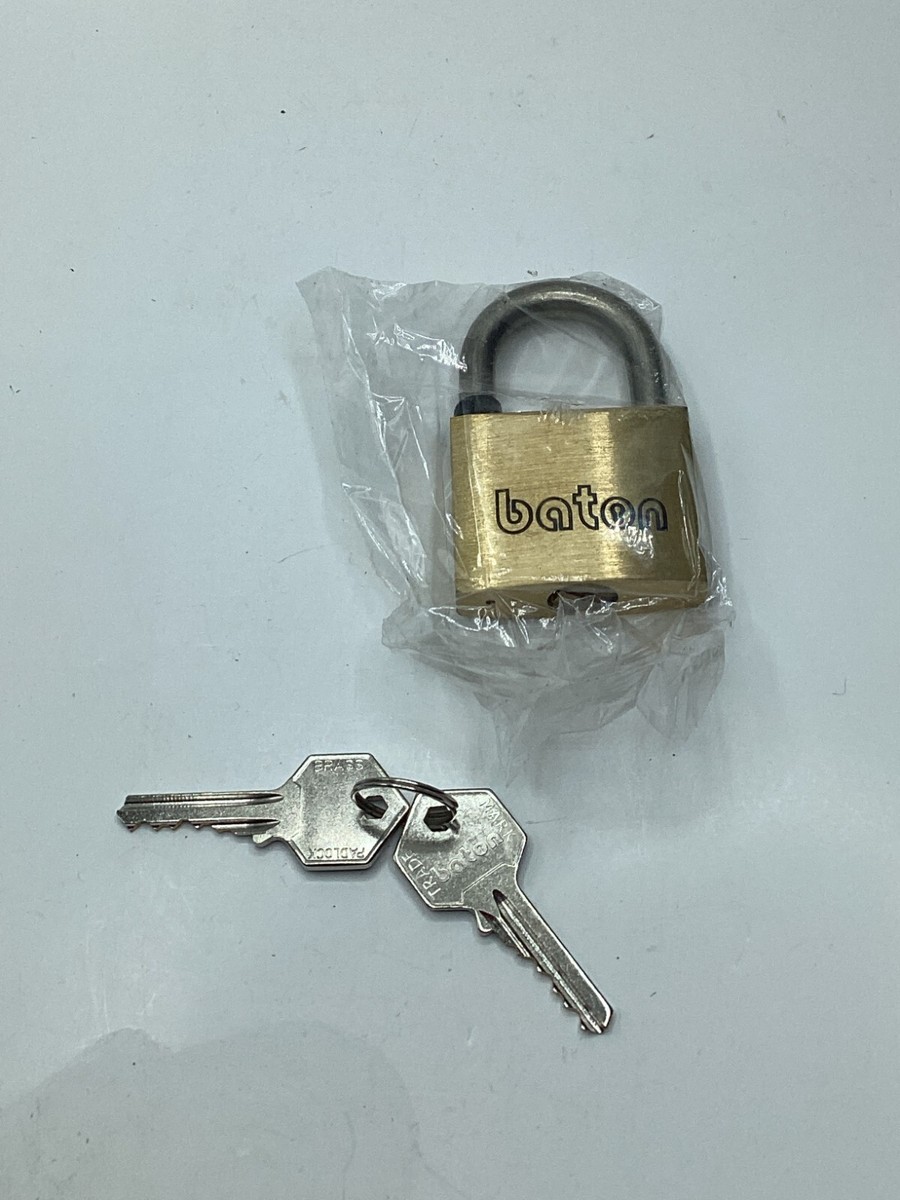 GENUINE OEM Baton Security Pad Lock WIth Brass 2 Keys | eBay