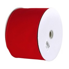 Christmas Velvet Ribbon Wired Edge, Solid Red, 6-Inch, 50-Yard