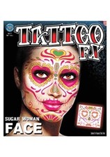 Dia De Los Muertos Sugar Skull Women's Face Tattoo Costume Accessory