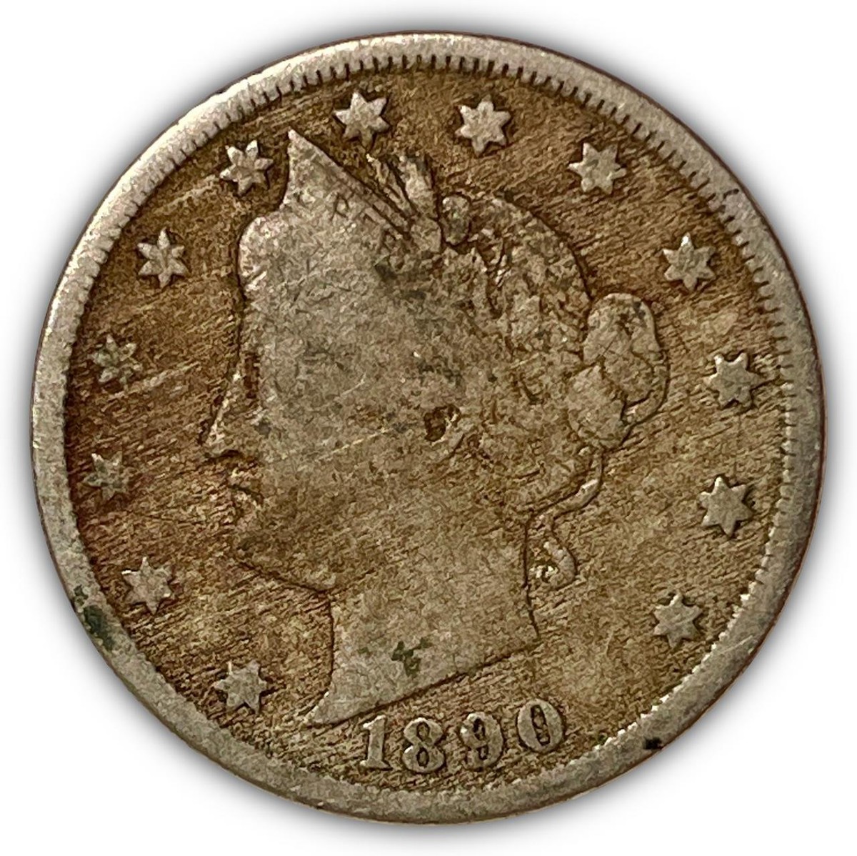 1890 Liberty Head V Nickel Very Fine VF Coin #4834 | eBay