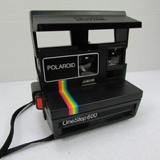 Polaroid One Step 600 Instant film Land Camera Rainbow Stripe Strap Untested