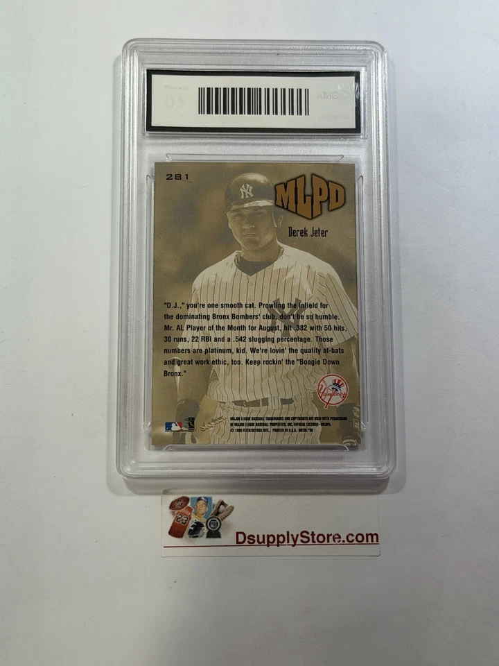 1999 Skybox Metal Universe MLPD Derek Jeter #281 GMA 10 GEM MINT NY Yankees - Image 2 of 2