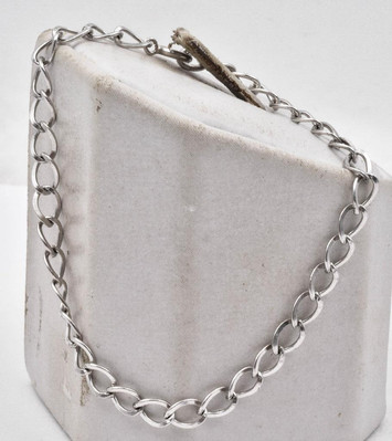 Vintage Sterlingsilber AUTOMATISIERT große ovale offene Glieder Damen Armband 7,25''