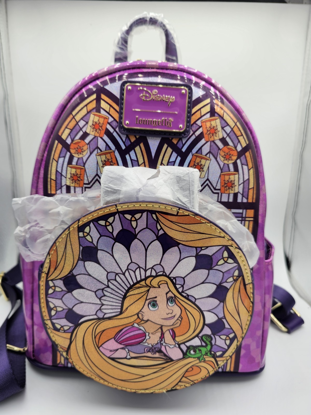 Colección de vitrales Loungefly Disney Princess: Mochila Rapunzel Nueva con etiquetas