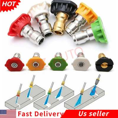 #ad 5X Pressure Washer Spray Nozzle Set Quick Connect 1 4quot; High Power Tips us $5.87