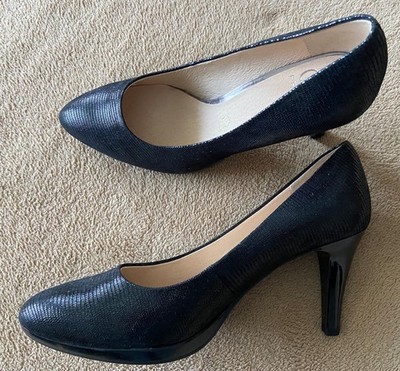 Caprice Absatz-Schuhe Pumps schwarz Gr 6,5 40 chic w.neu High Heels Lack Leder