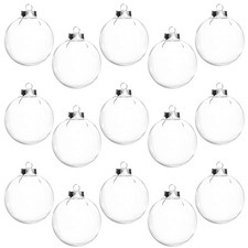 New Best 15 Pcs DIY Clear Plastic Fillable Balls Ornament 2.36Inch Transparent
