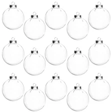 New Best 15 Pcs DIY Clear Plastic Fillable Balls Ornament 2.36Inch Transparent