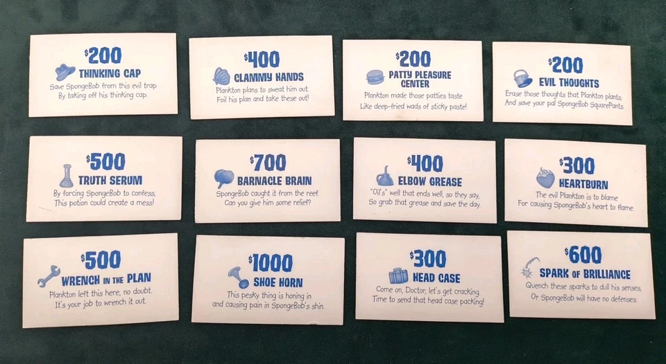 2007 SpongeBob SquarePants Operation Replacement 10 Pieces Parts , Cash & Cards - Image 4 of 4