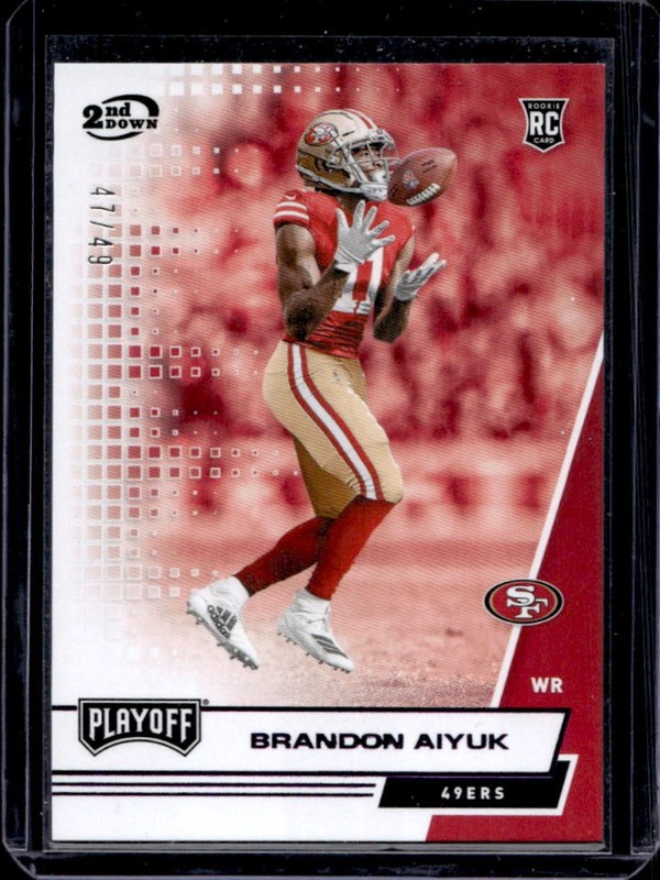 2020 Panini Playoff Brandon Aiyuk RC 2nd Down Rookie #/49 49ers