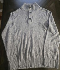 American Eagle Outfitter Mockneck Sweater 1/4 Zip 1/4 Button 100 Cotton Large