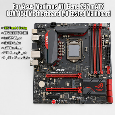 For Asus Maximus VII Gene Z97 mATX LGA1150 Motherboard I/O tested Mainboard