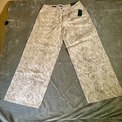Wild Fable Womens Low-Rise Baggy Jeans Snakeskin Wide Leg Denim Tan Size 10R NWT
