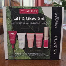Clarins Lift Glow Travel Set Serum Face/Night/Eye Cream Mask Lip Oil