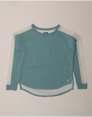 Hurley Damen Sweatshirt Pullover UK 10 Small Blau Colourblock Polyester CK42