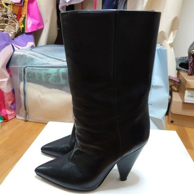 ISABEL MARANT Black Leather Pointed Toe Boots Womens Size 7 US 37 Western Rare