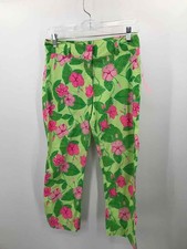 Pre-Owned Lilly Pulitzer Green Size 2 Floral Printed Pants