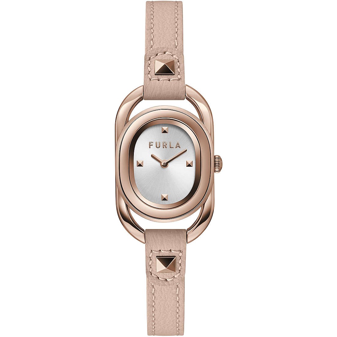 Womens Wristwatch FURLA STUDS INDEX WW00008003L3 Leather Pink Gold Rose