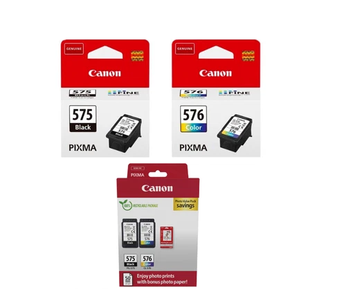 Original Canon PG-575 Black CL-576 Colour Ink Cartridges for TS3550i TS3750i