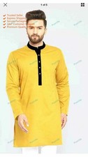 Designer Kurta Long Sleeve Cotton Shirt Ethnic Mens Long Pathani Kurta