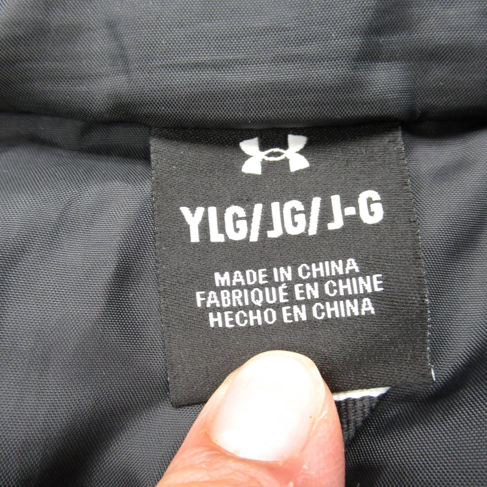 Under Armour Jacket Youth Large Black Hooded Insulated Full Zip Pronto Puffer - Image 4 of 4