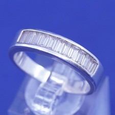 Size 11, vintage Sterling silver engagement ring, 925 band with clear cz around