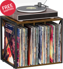 Vinyl Record Storage Holder up to 80-100 Albums 4-Compartment Record Organizer