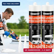 RV Sealant White 2 Pack 10.3oz Self Leveling Waterproof UV Flexible Camper Roof