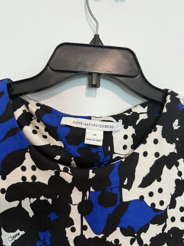 Diane Von Furstenberg Womens Floral Silk Dress Tie Waist Size 10 - Picture 4 of 6