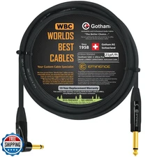 15 Foot - Gotham GAC-1 Ultra Pro - Premium, Low-Capacitance Guitar Bass Instr