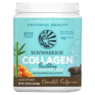 2 X Sunwarrior, Collagen Building Protein Peptides, Chocolate Fudge,-Worldwide