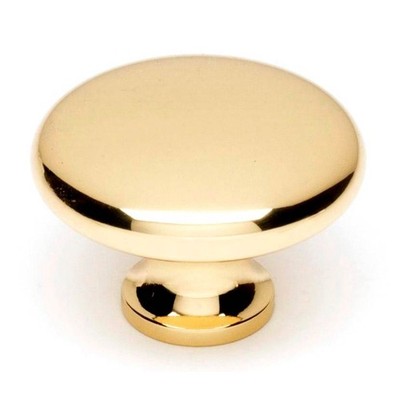 Alno A814-38-PB/NL 1 1/2'' Knob Unlacquered Brass