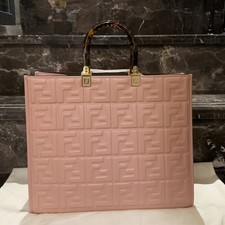 Fendi Sunshine Embossed Leather Tote Bag For Women