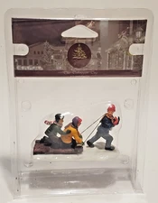 New Lemax Enchanted Forest Kids On A Toboggan Christmas Village Accessory