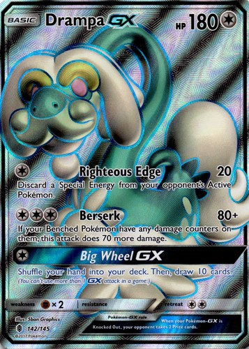 Drampa GX (Full Art) Holo Ultra Rare SM - Guardians Rising 142/145 NM