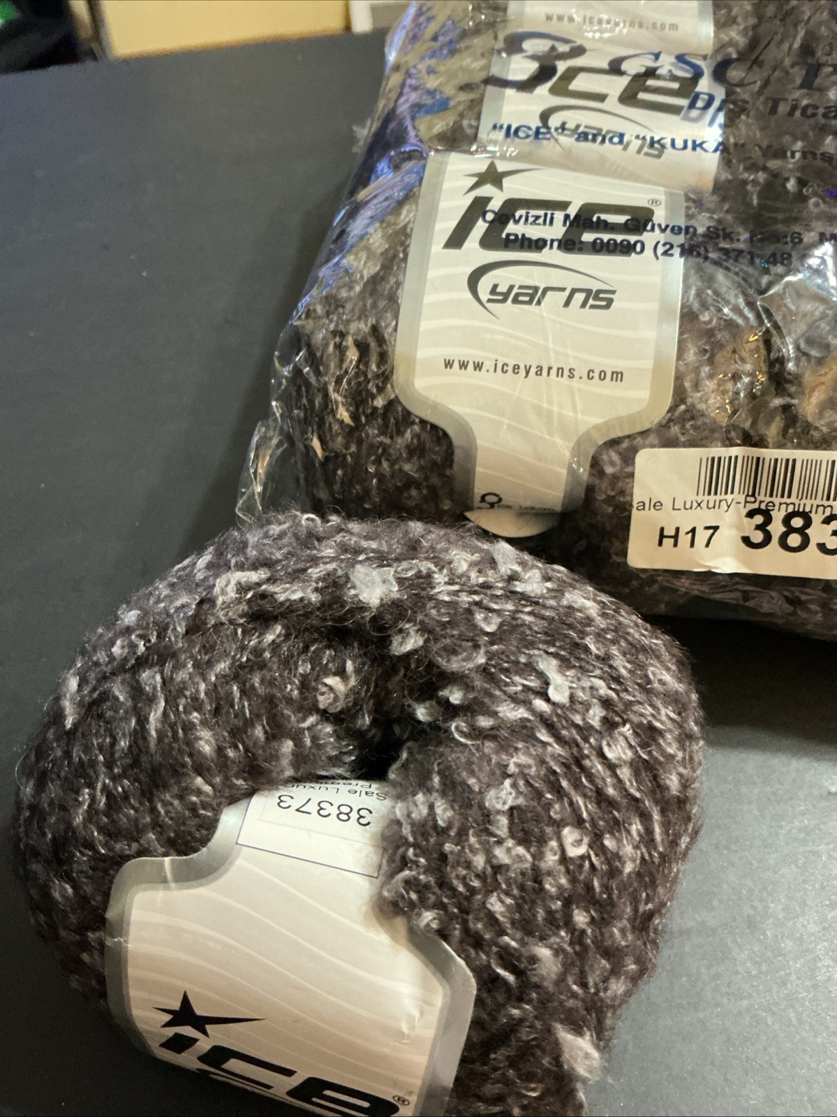 Ice Yarns 8 Skeins Sale Luxury-premium Maroon Grey New 38373