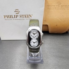 Philip Stein Teslar Watch Women 27mm White Dial Silver Tone Oval New Battery