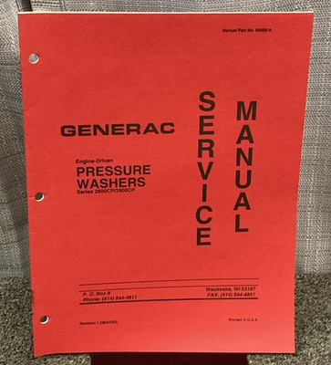 #ad NEW GENUINE GENERAC 89688 A SERVICE MANUAL SERIES 2800CP 2900CP $19.90