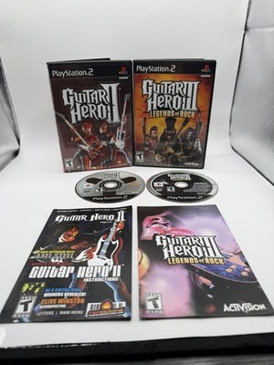 Guitar Hero 2, and 3 Legends Of Rock PlayStation PS2 Bundle Lot Complete Tested
