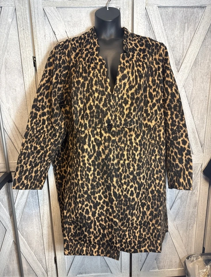 Abrigo Mujer TORRID Estampado Leopardo Guisante 4X Marrón Negro Foto 2 de 4
